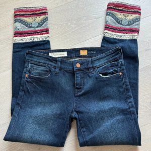 Pilcro Embellished Cropped Straight Skinny Jeans